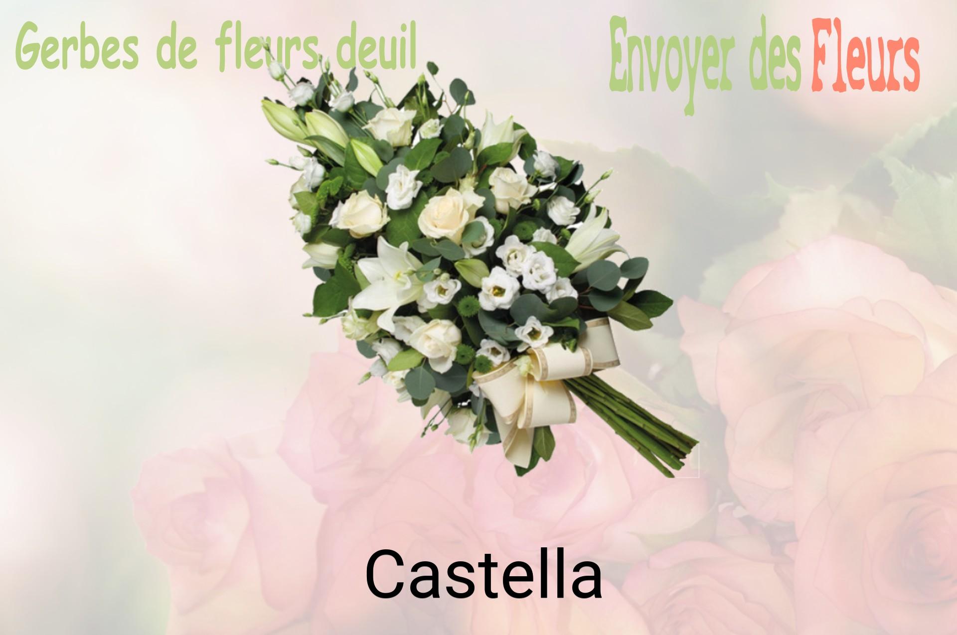 Gerbe de fleurs de deuil livrée à Castella